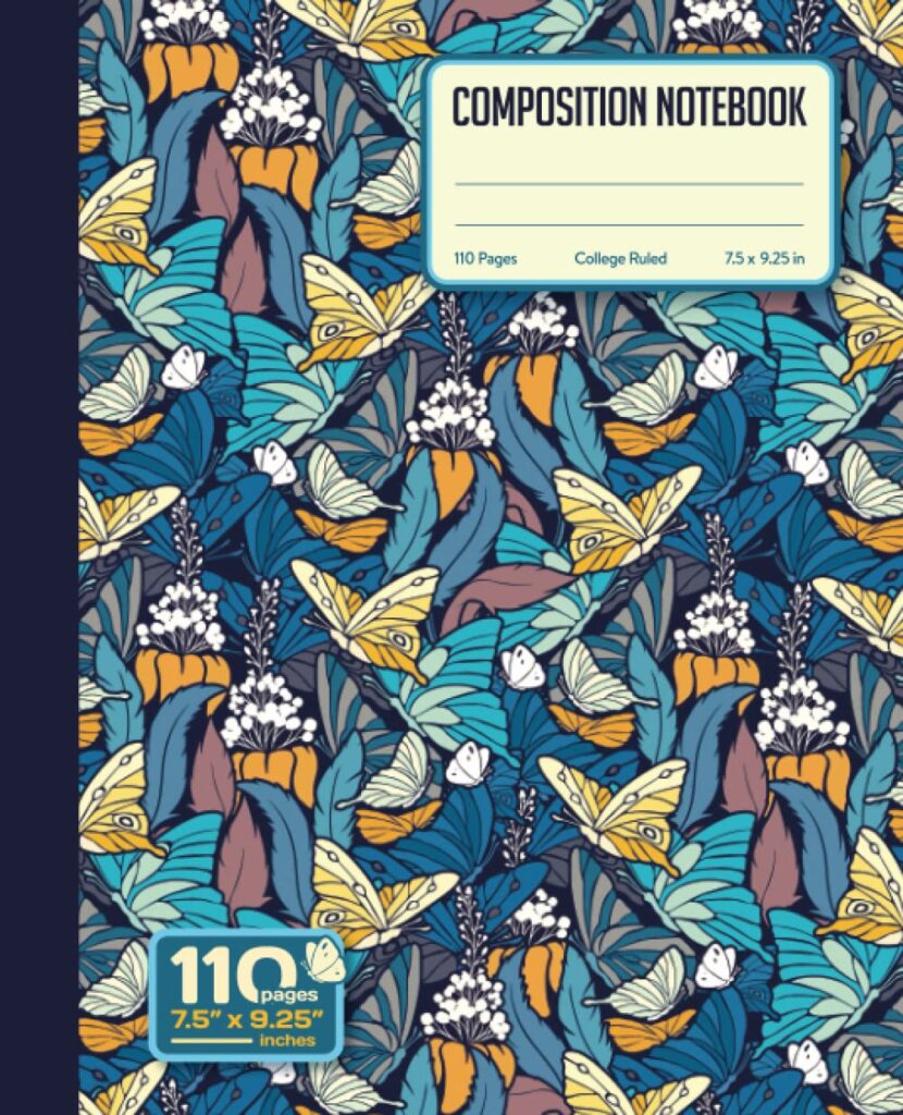 4 Beautiful Fairy Theme College Ruled Notebooks: 1 Fairy Theme butterflies composition notebook