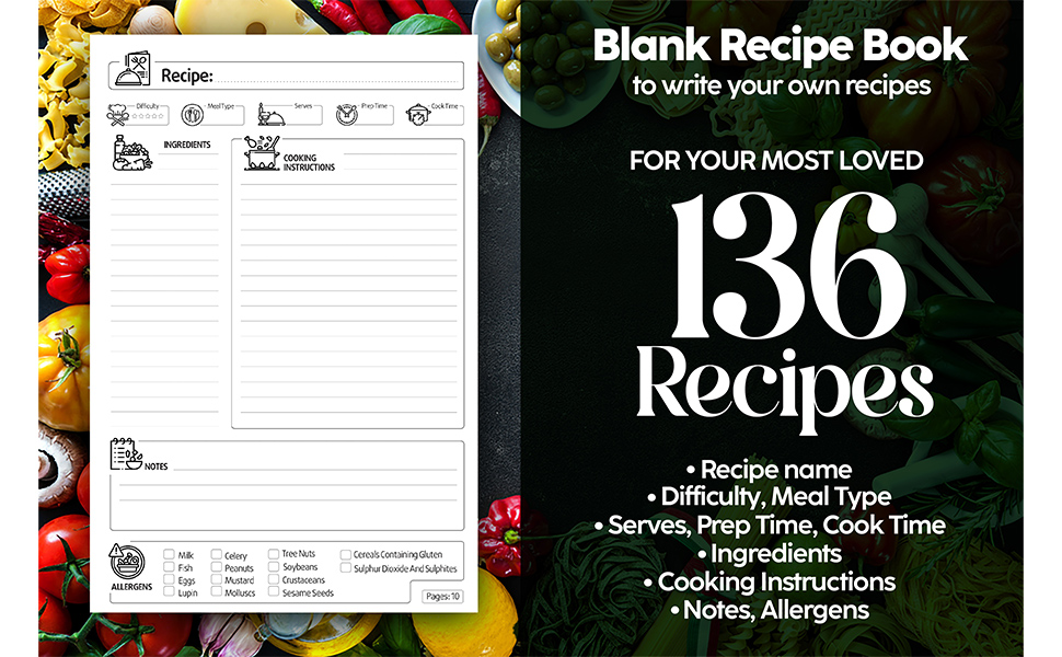 Blank Recipe Book - Create 1 memorable symphony of laughter and love around the dinner table. 1