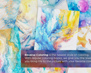2 Mini Reverse Coloring Books: Help you reduce anxiety, create focus, and relieve stress.