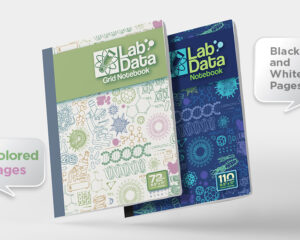2 Lab Data Notebooks with great Designs For recording Rough data in Lab Work: Black and White Or Colored Pages