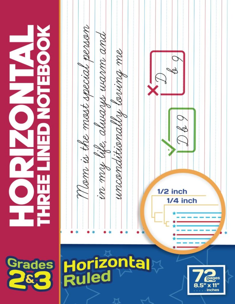 3 Lined notebook Landscape orientation