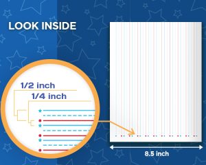 2 Three Lined Notebooks with great Designs For Dysgraphia in Handwriting practice: Portrait or Landscape Orientation printed paper
